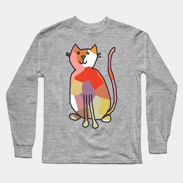 Rose Crystal Cat Long Sleeve T-Shirt by ellenhenryart